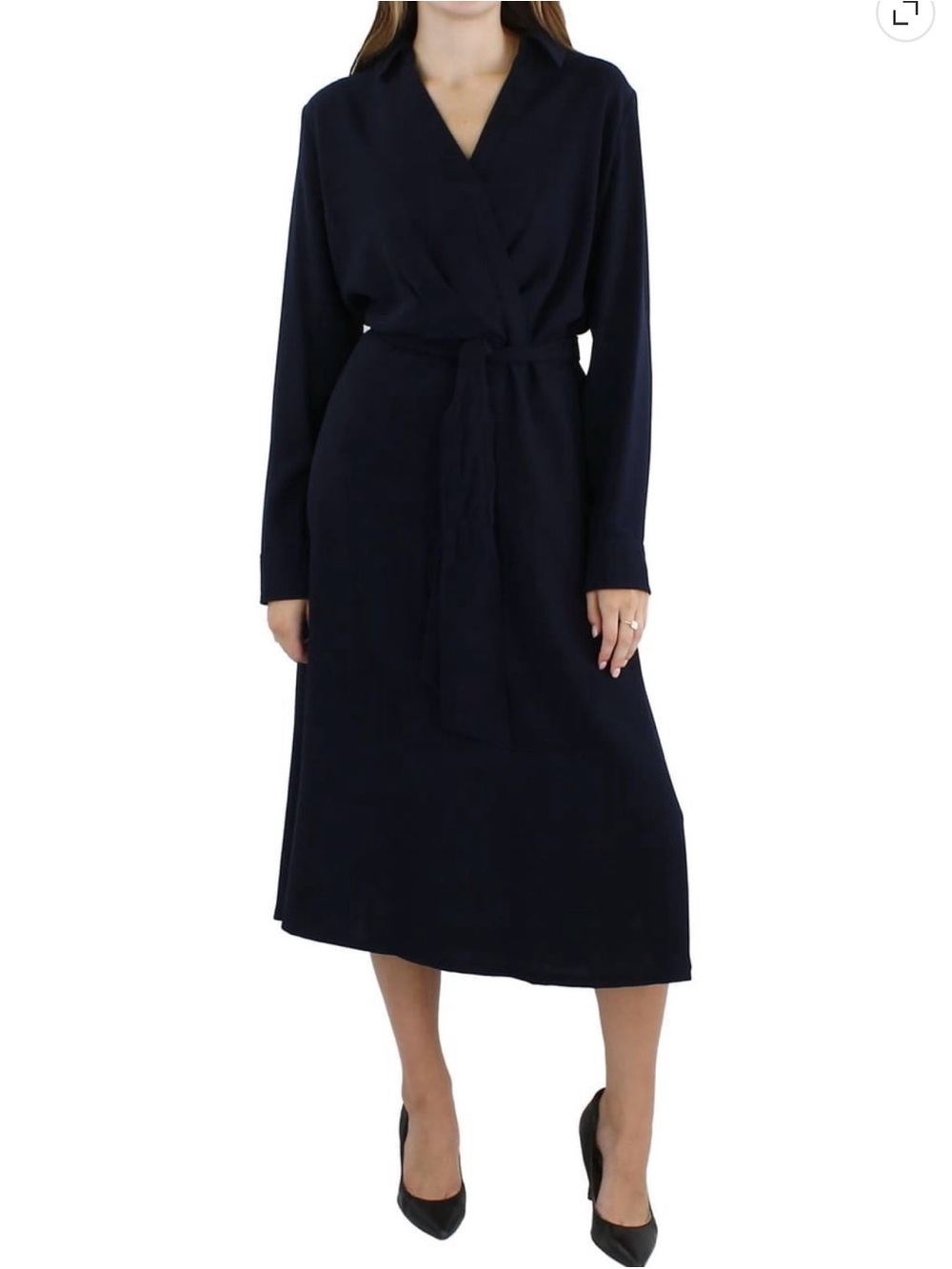 Ralph Lauren Long-sleeve Georgette Midi Dress